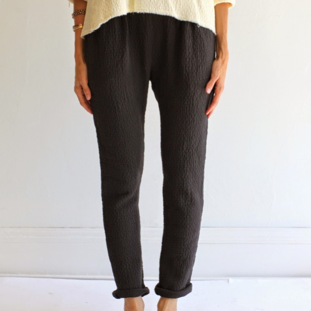 Black Crane Quilted Pants in black